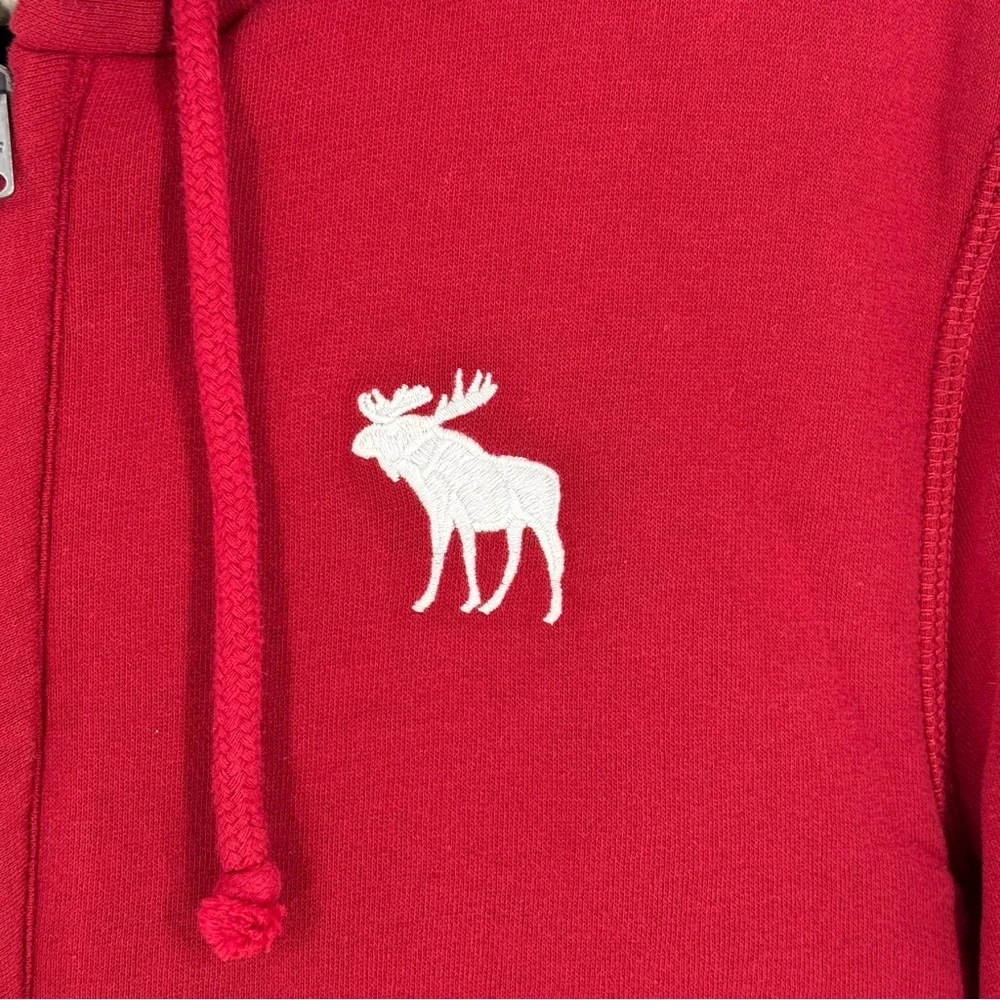 Abercrombie Y2K Sherpa Lined Zip Hoodie Faux Fur Hooded Sweatshirt M Preppy Bold